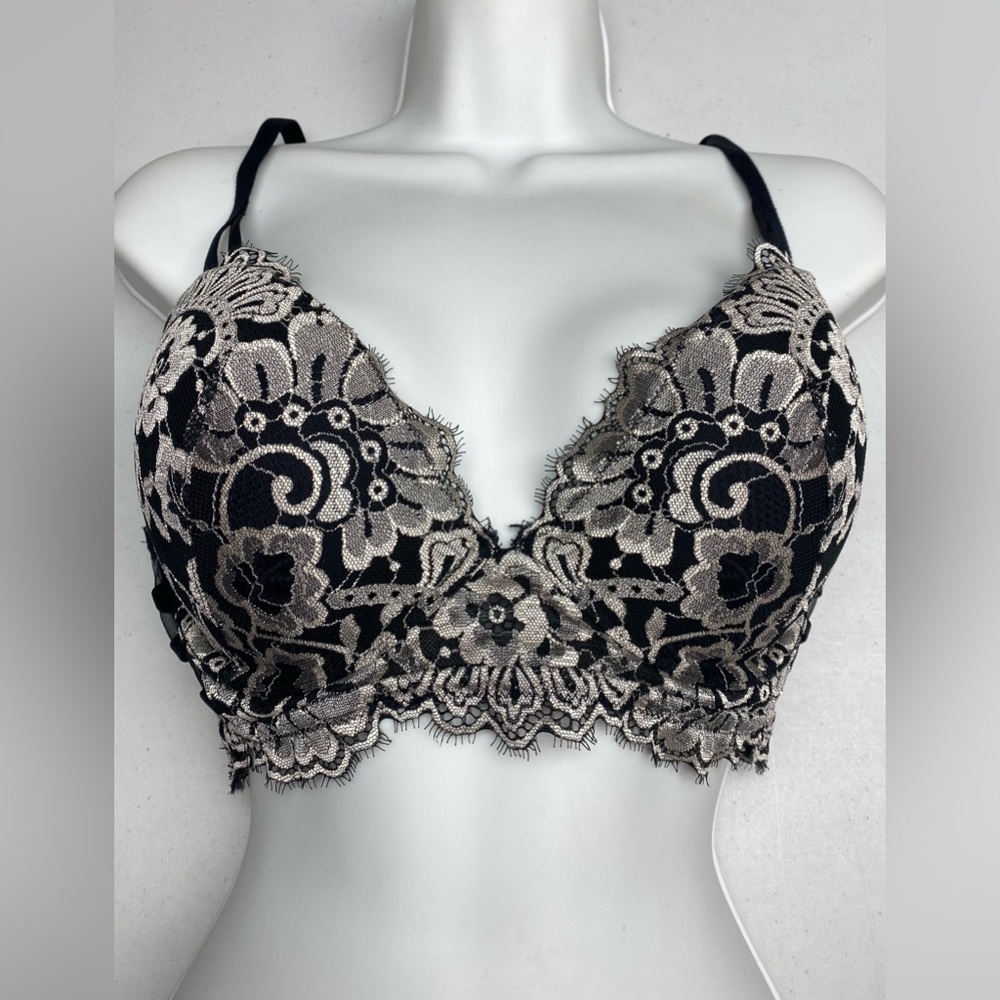 LS BLK/WHT Beyond Sexy Push-up Plunge, 36D *P1051